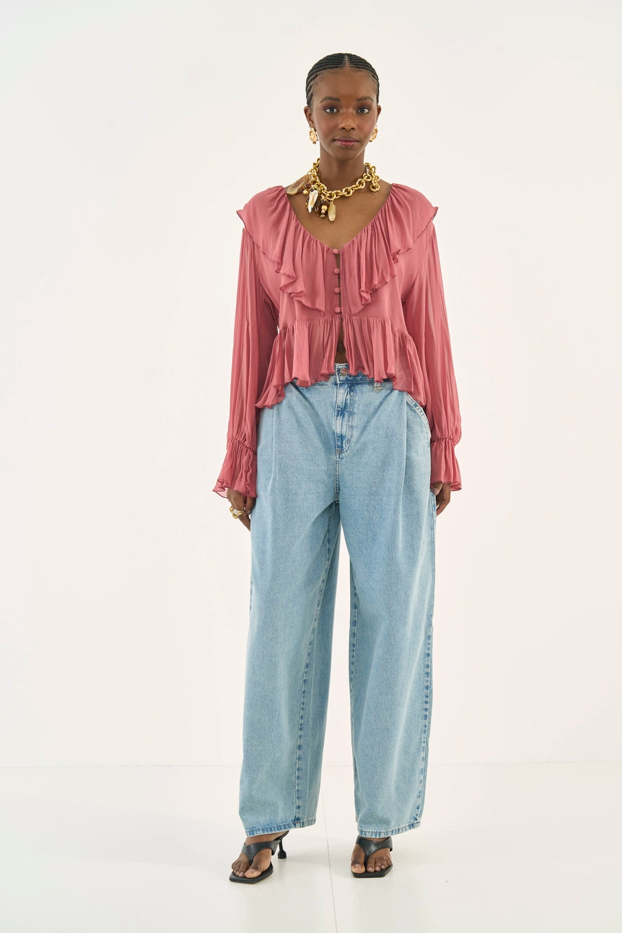 Calça Jeans Leoni Wide Leg