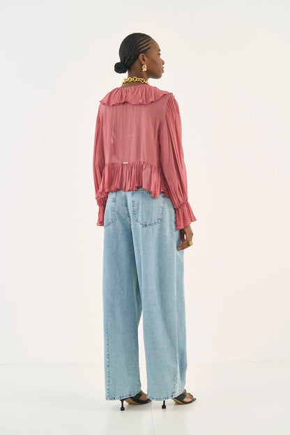 Calça Jeans Leoni Wide Leg