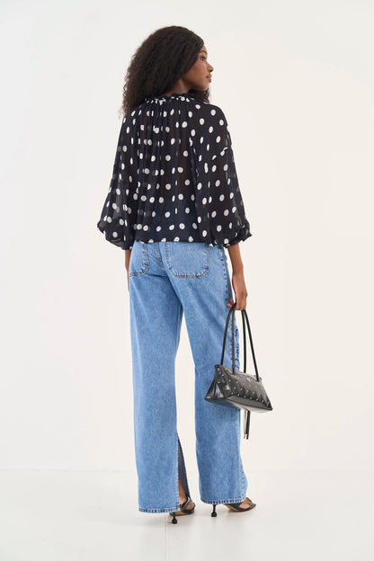 Calça Jeans Juliette Wide Leg Com Bordado