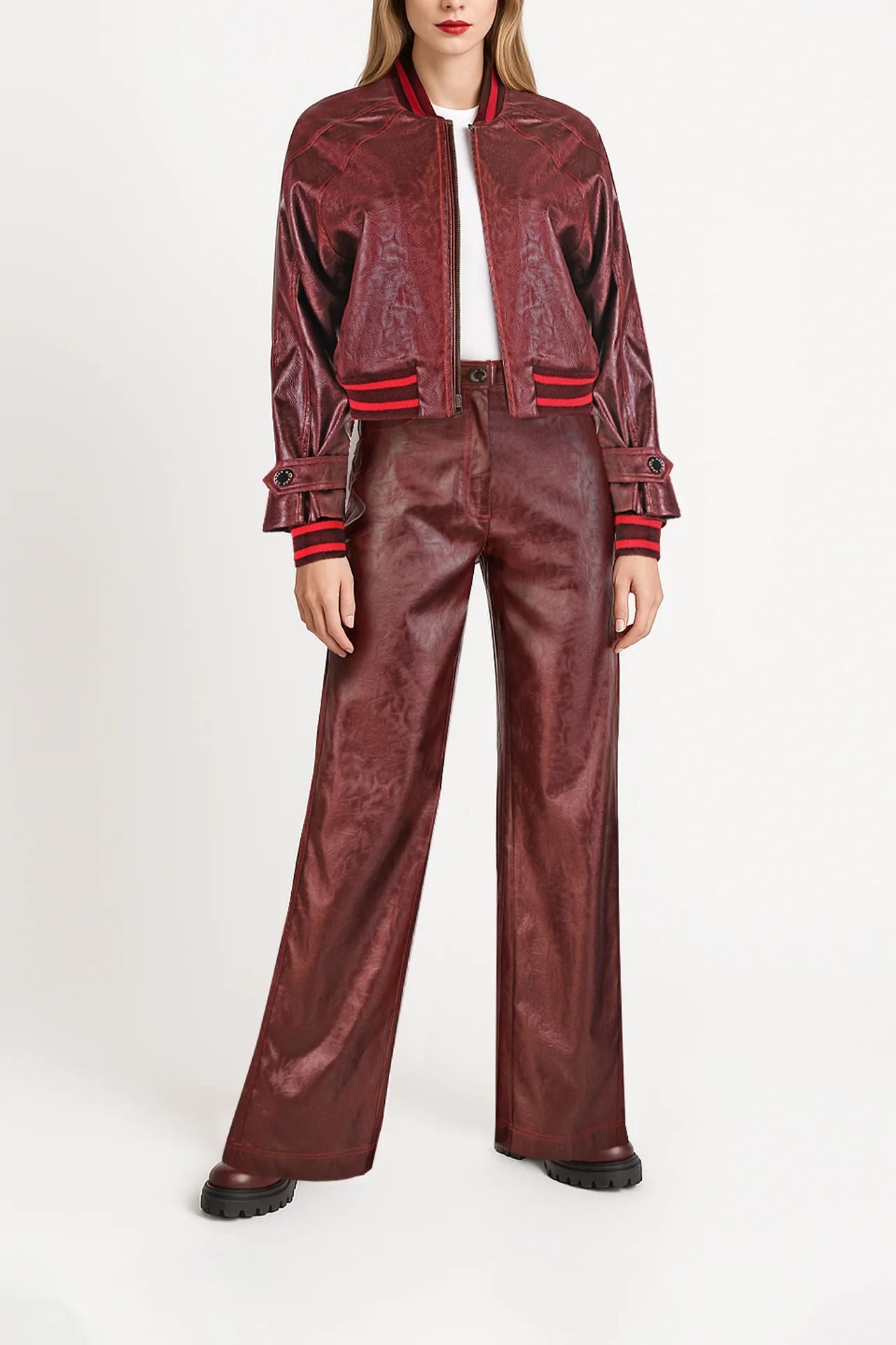 Casaco Bomber com Punhos Contrastantes