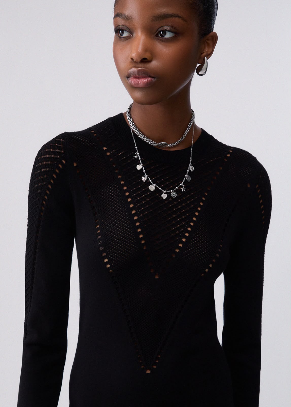 Vestido midi preto Liu Jo