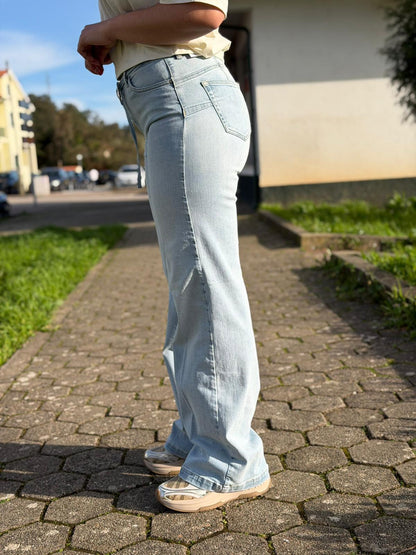 Calça Liu Jo – Denim Claro de Corte Flare