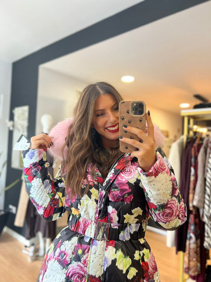 Casaco Floral Cintado