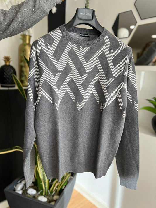 Camisola Antony Morato – Geometric Knit (Cinzento)