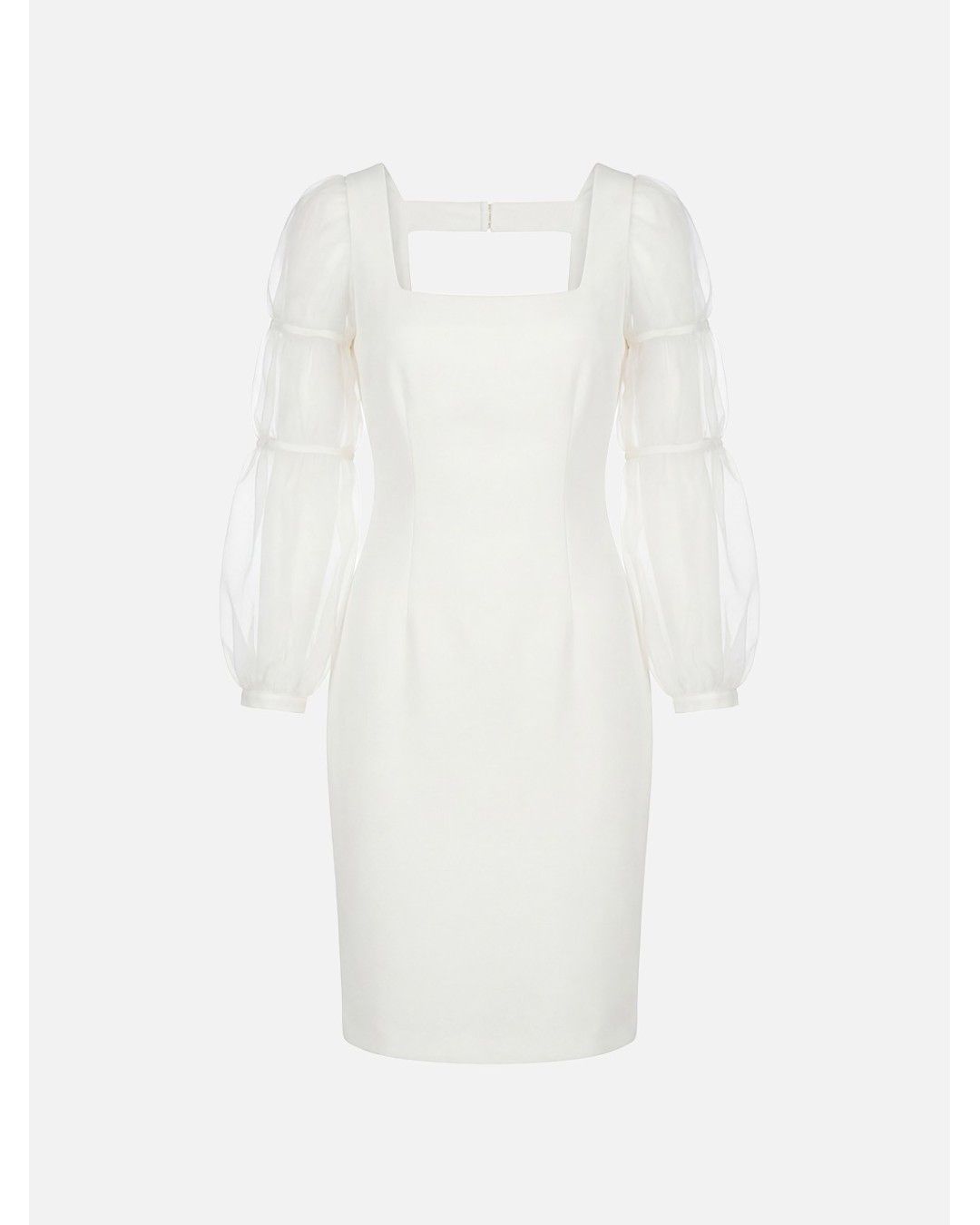 Vestido com manga abalonada em organza