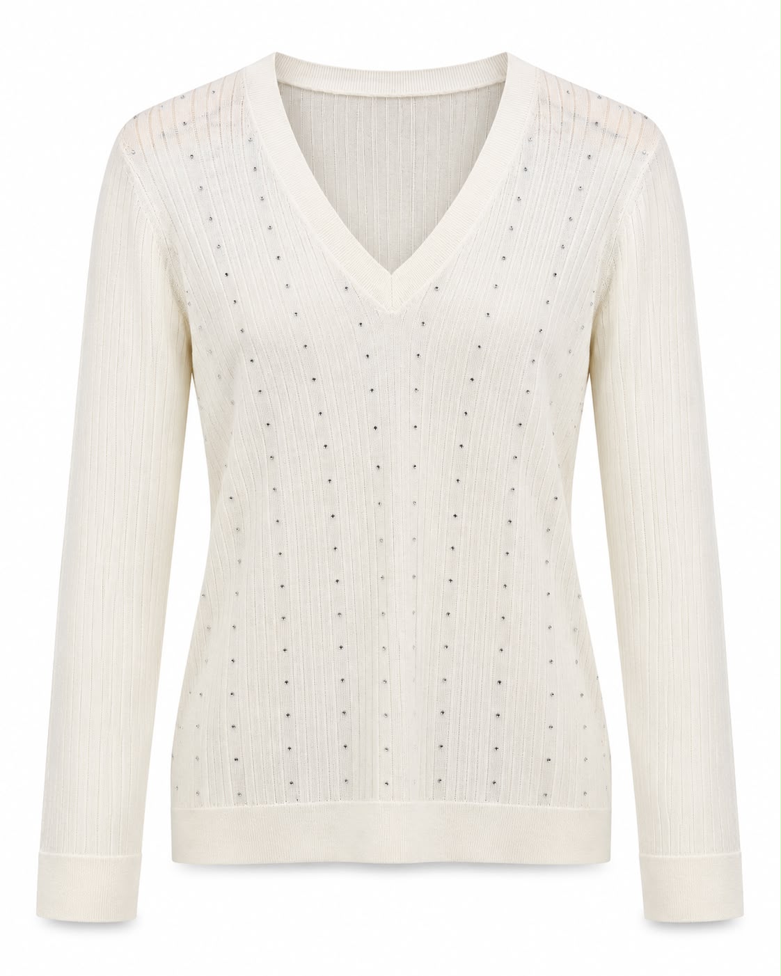 Camisola LIU JO em malha com decote em V e aplicações brilhantes