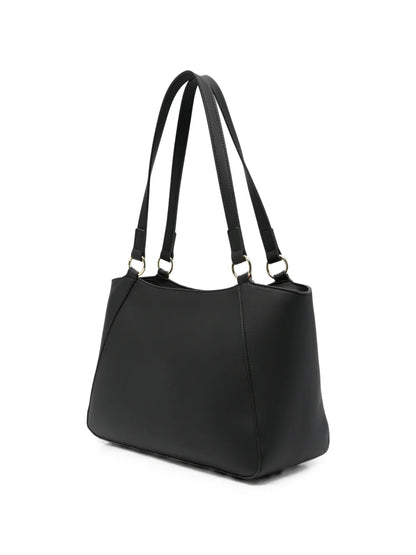 Mala de Ombro Preta com Logótipo Dourado – Love Moschino