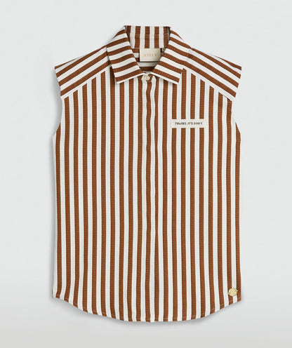 Blusa listrada de corte reto