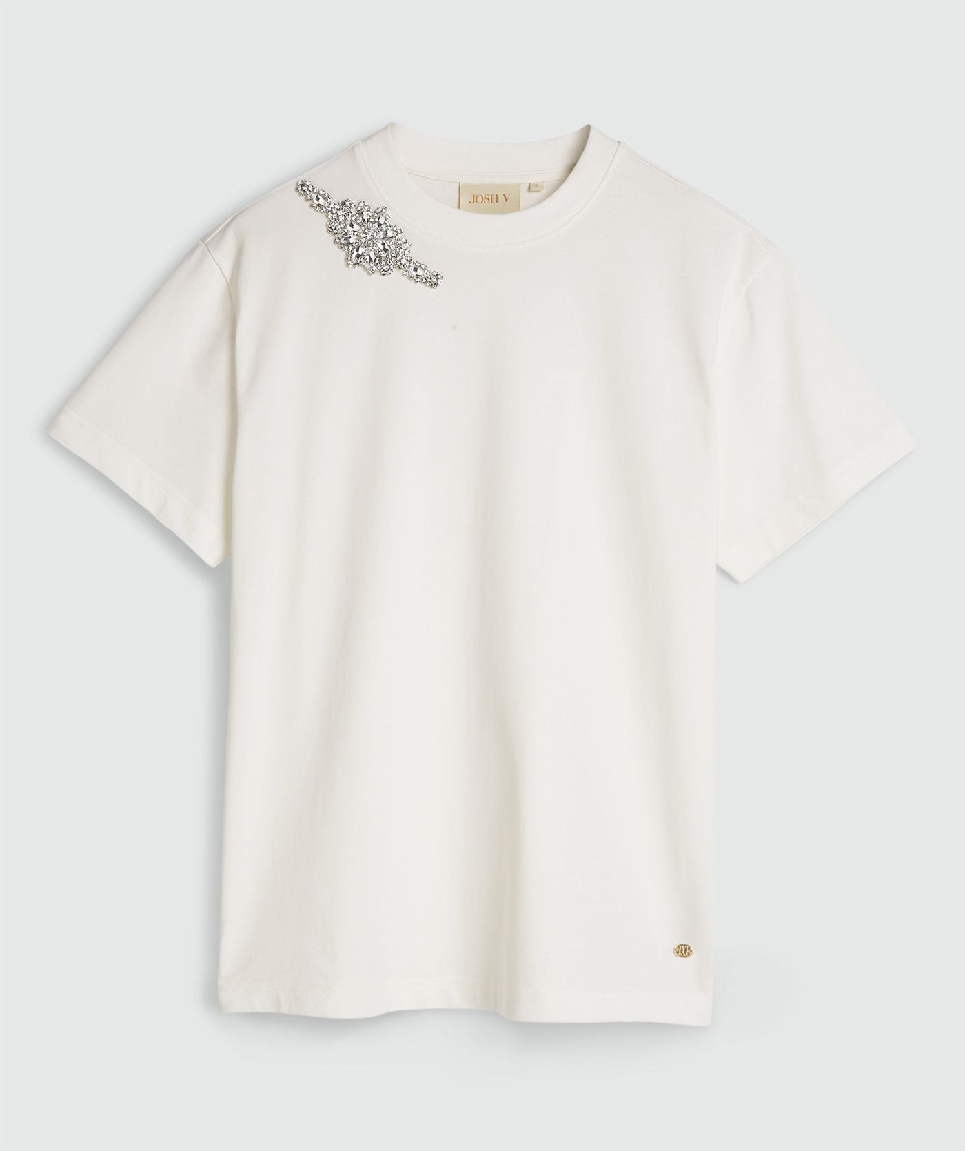 Camiseta oversized ROXY com strass - off white