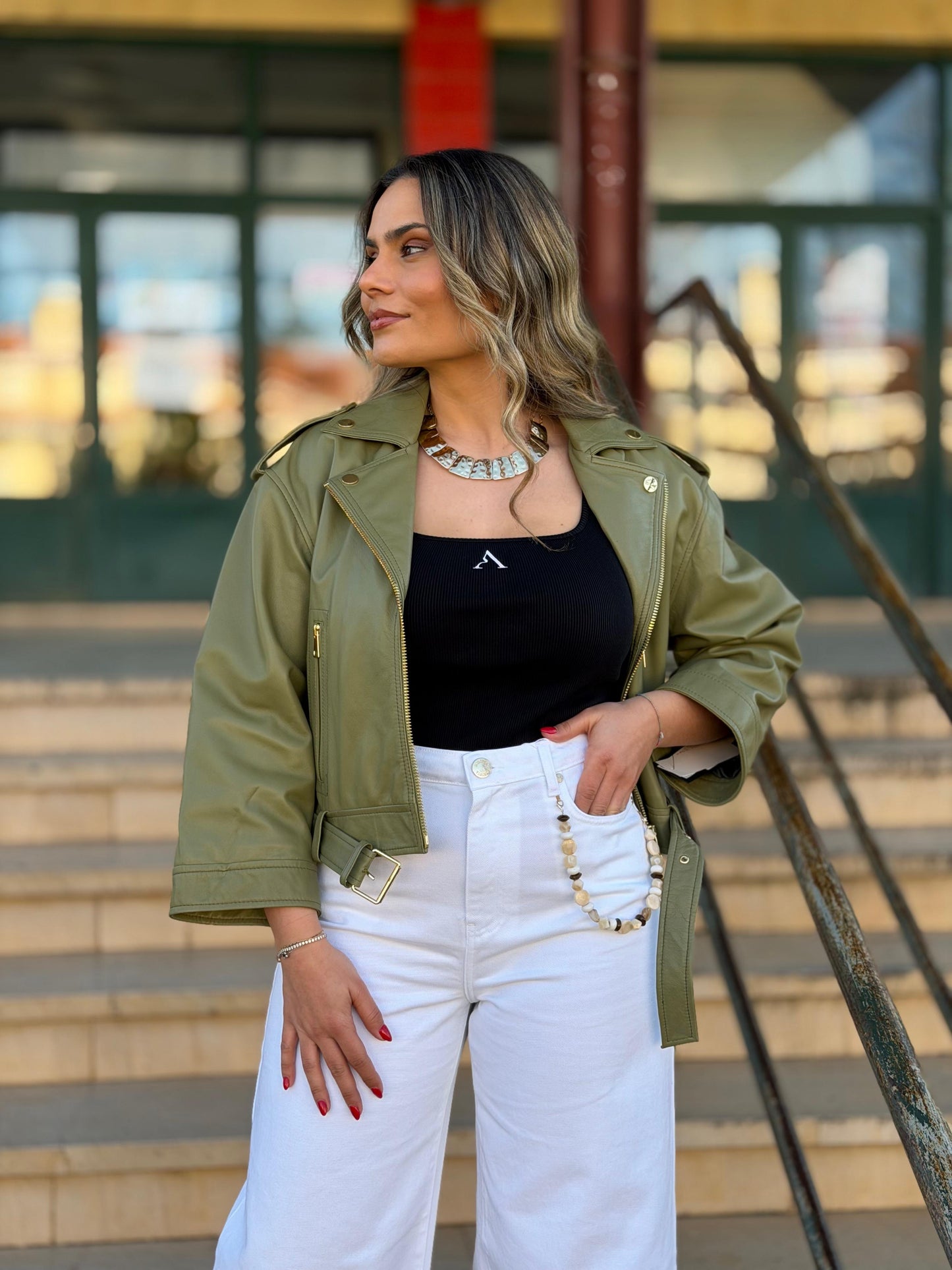 Casaco Locoluxo em Pele Verde