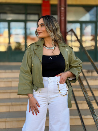 Casaco Locoluxo em Pele Verde