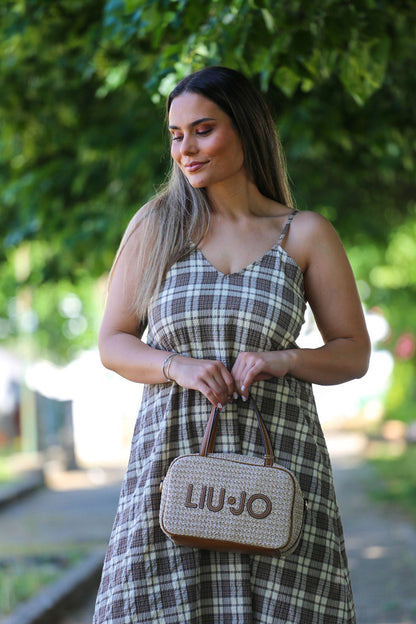 Vestido Midi Xadrez Castanho