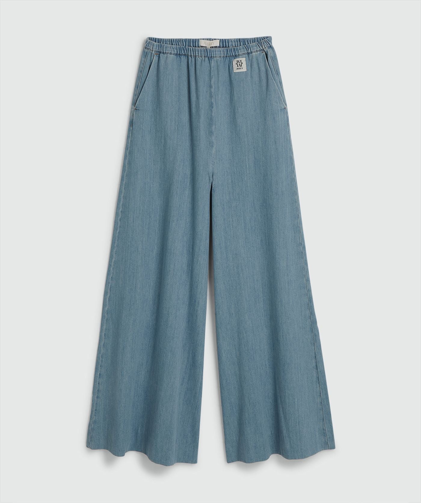 Calças de perna larga SERA com efeito denim - denim azul médio