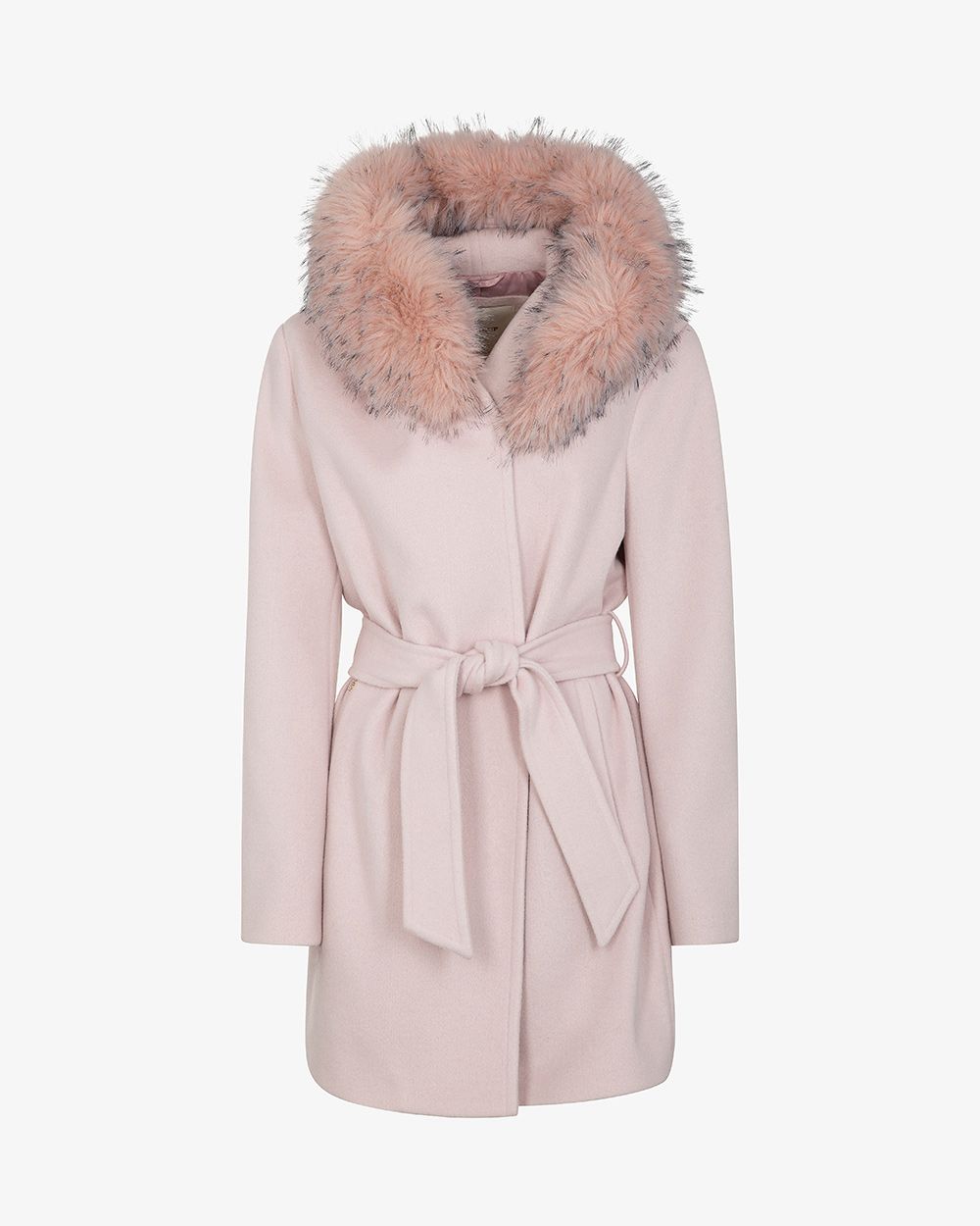 Casaco Curto com Capuz e Gola em Pelo Sintético