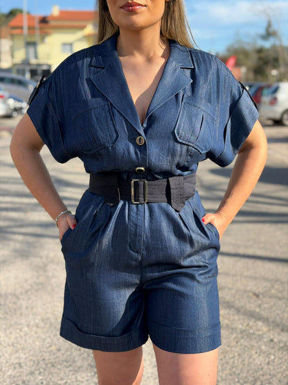 Macacão Liu Jo – Denim Elegante com Cinto