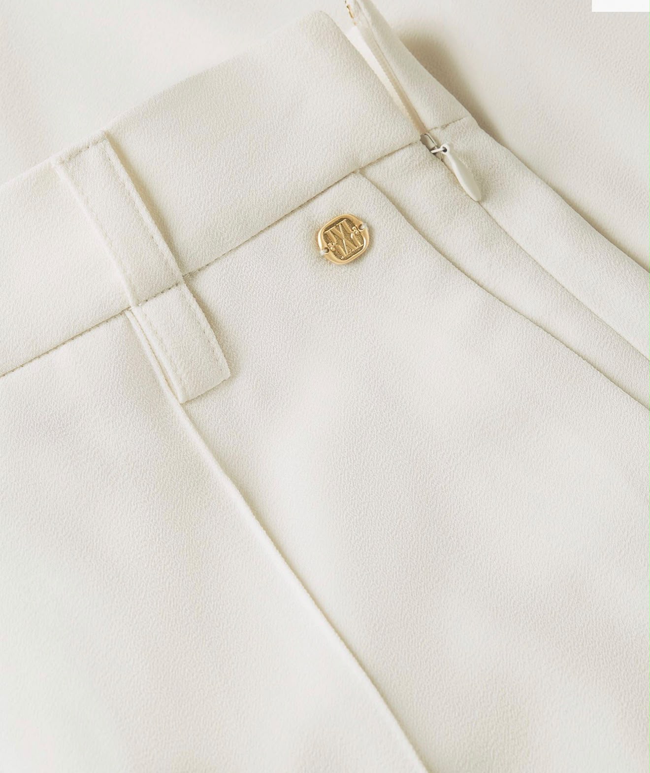 Calça de cintura alta e pernas largas JV-ESSA - branco-creme