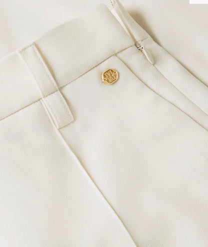 Calça de cintura alta e pernas largas JV-ESSA - branco-creme