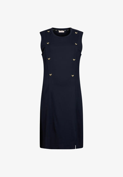 Vestidos de Cavas Com Aplicação Azul Ecuro