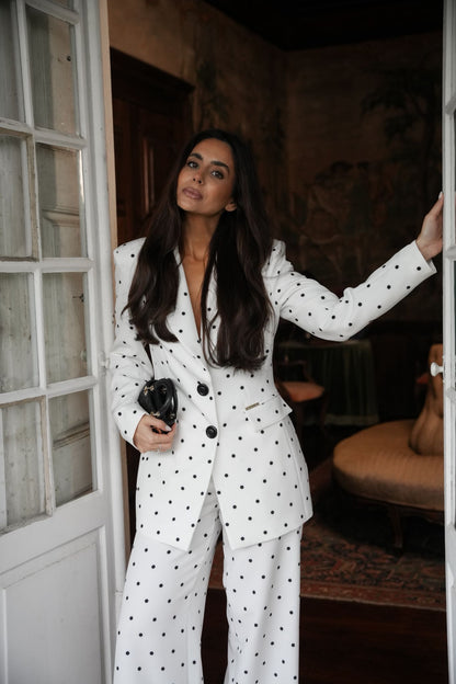 Blazer Citado com Estampado às Bolas