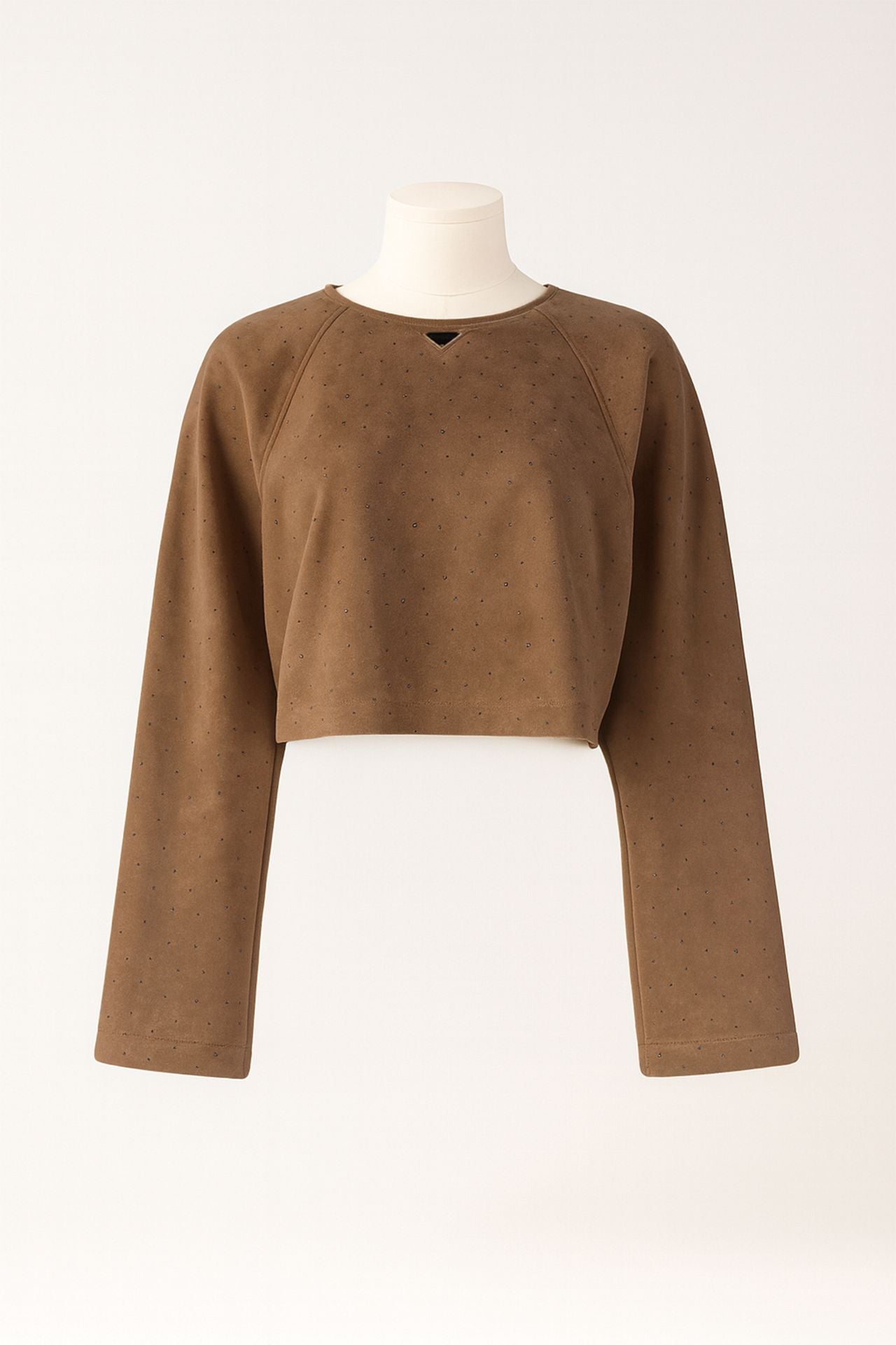 Top Curto com Acabamento Pele de Pêssego e Aplicações Brilhantes