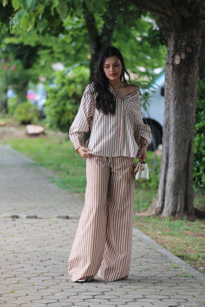 Conjunto Camisa & Calça Risca Elegante