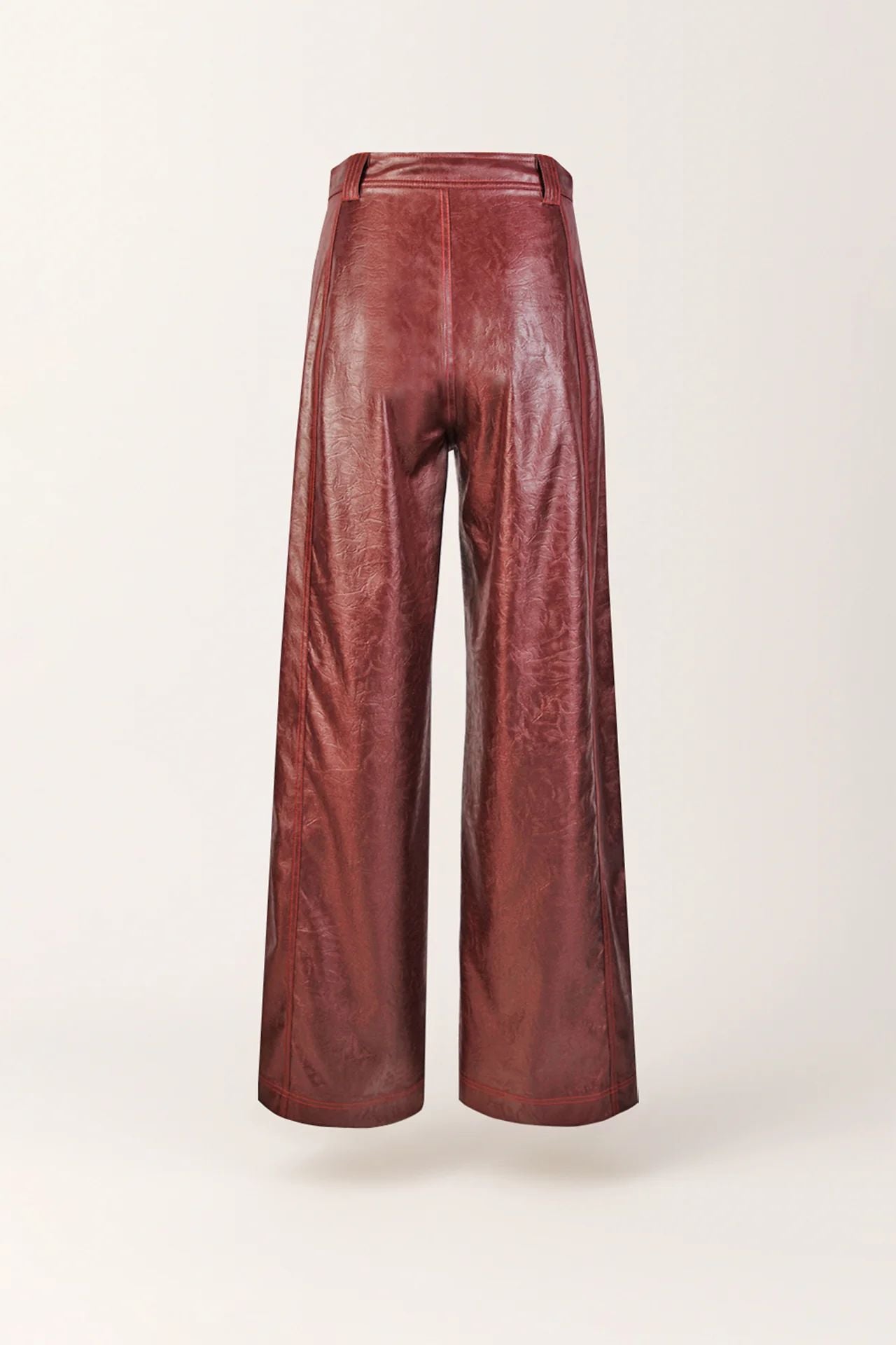 Calças em Eco Pele de Cintura Subida