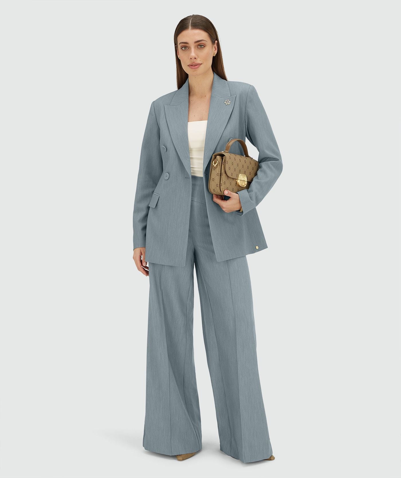 Blazer ajustado KASSIDY - azul celeste mesclado
