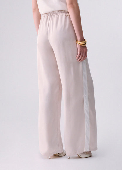 Calça Wide Leg Pérola com Cintura Ajustável