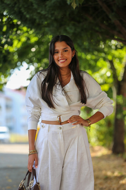 Top Trespasse em Linho