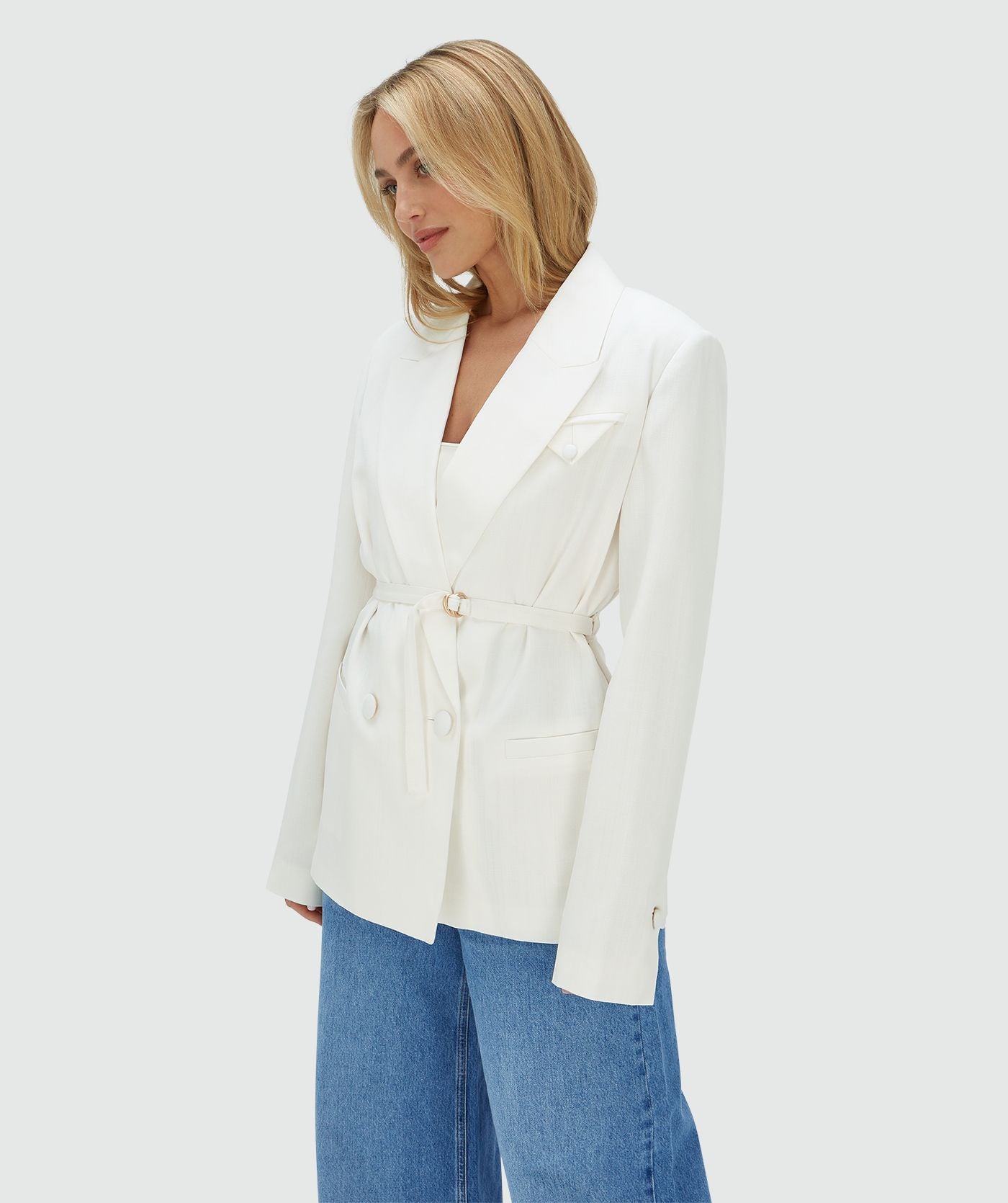 Blazer justo MALENA - Branco/Creme