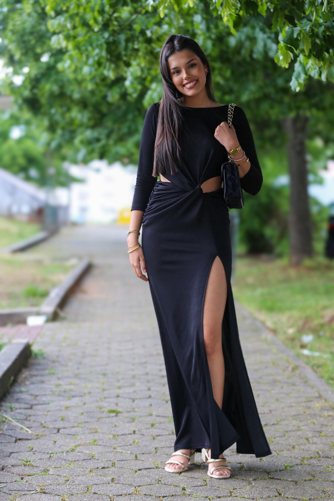 Vestido Longo com Brilho Subtil