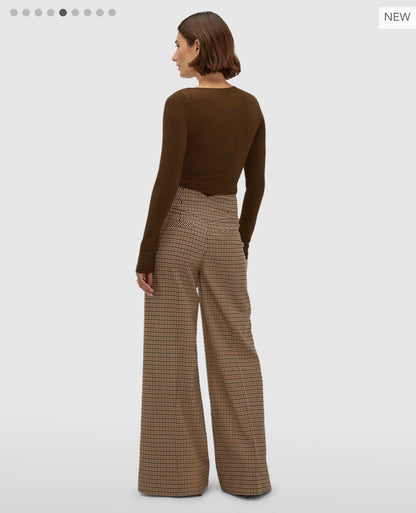 Calça de alfaiataria xadrez JOSH V com cintura trabalhada