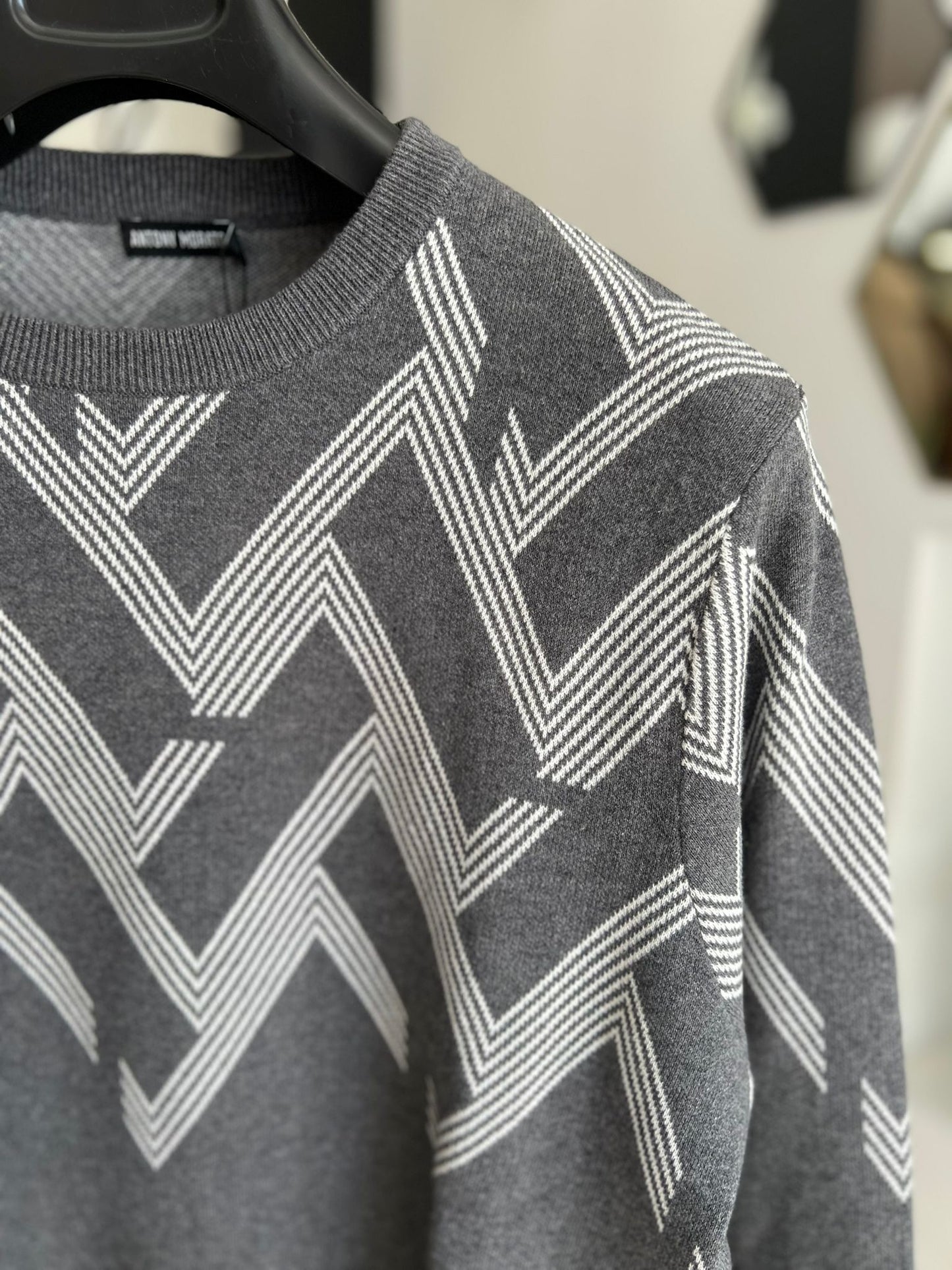 Camisola Antony Morato – Geometric Knit (Cinzento)