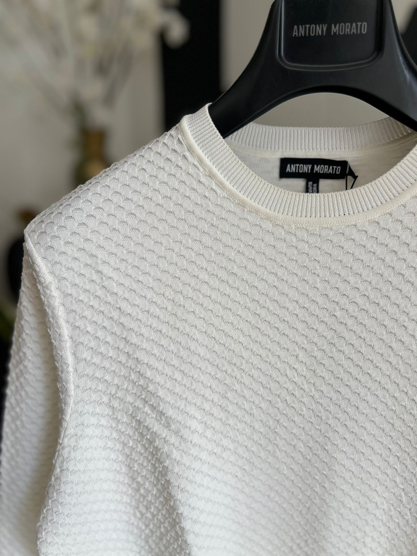 Camisola Antony Morato – Malha Texturada Favos (Branco)