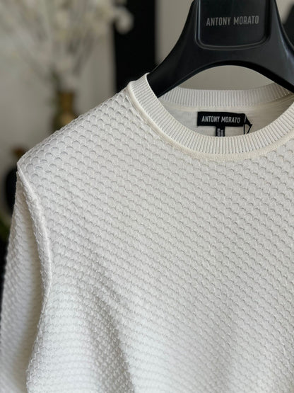 Camisola Antony Morato – Malha Texturada Favos (Branco)