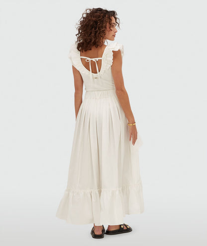 Saia maxi de cintura alta TARRANT - branco-creme