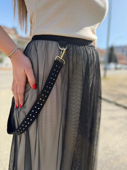 Saia Tule Midi com Cinto