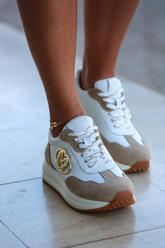 Ténis Love Moschino Branco & Bege