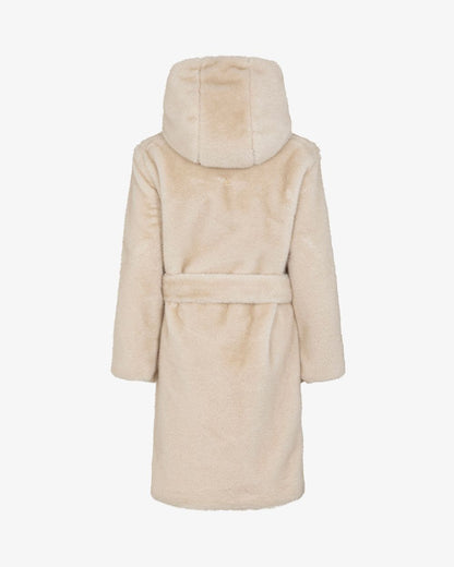 Casaco Teddy com Capuz e Cinto