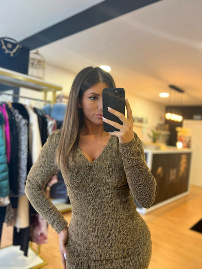 Vestido Curto de Malha Canelada