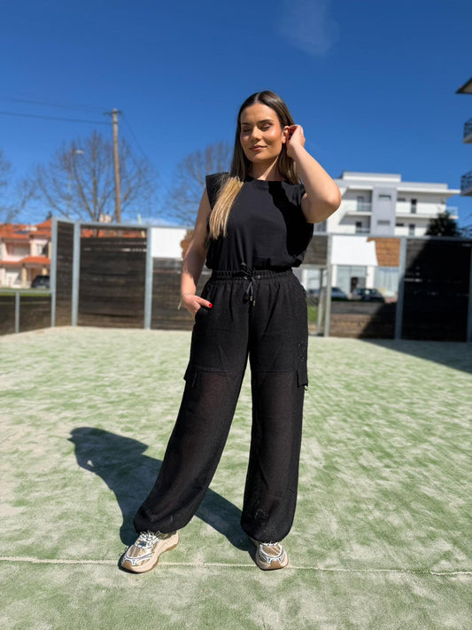 Conjunto Liu Jo – Top & Calça Wide Leg Preto