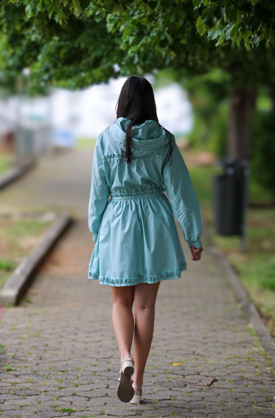 Parka Leve com Cintura Ajustável – Verde Claro