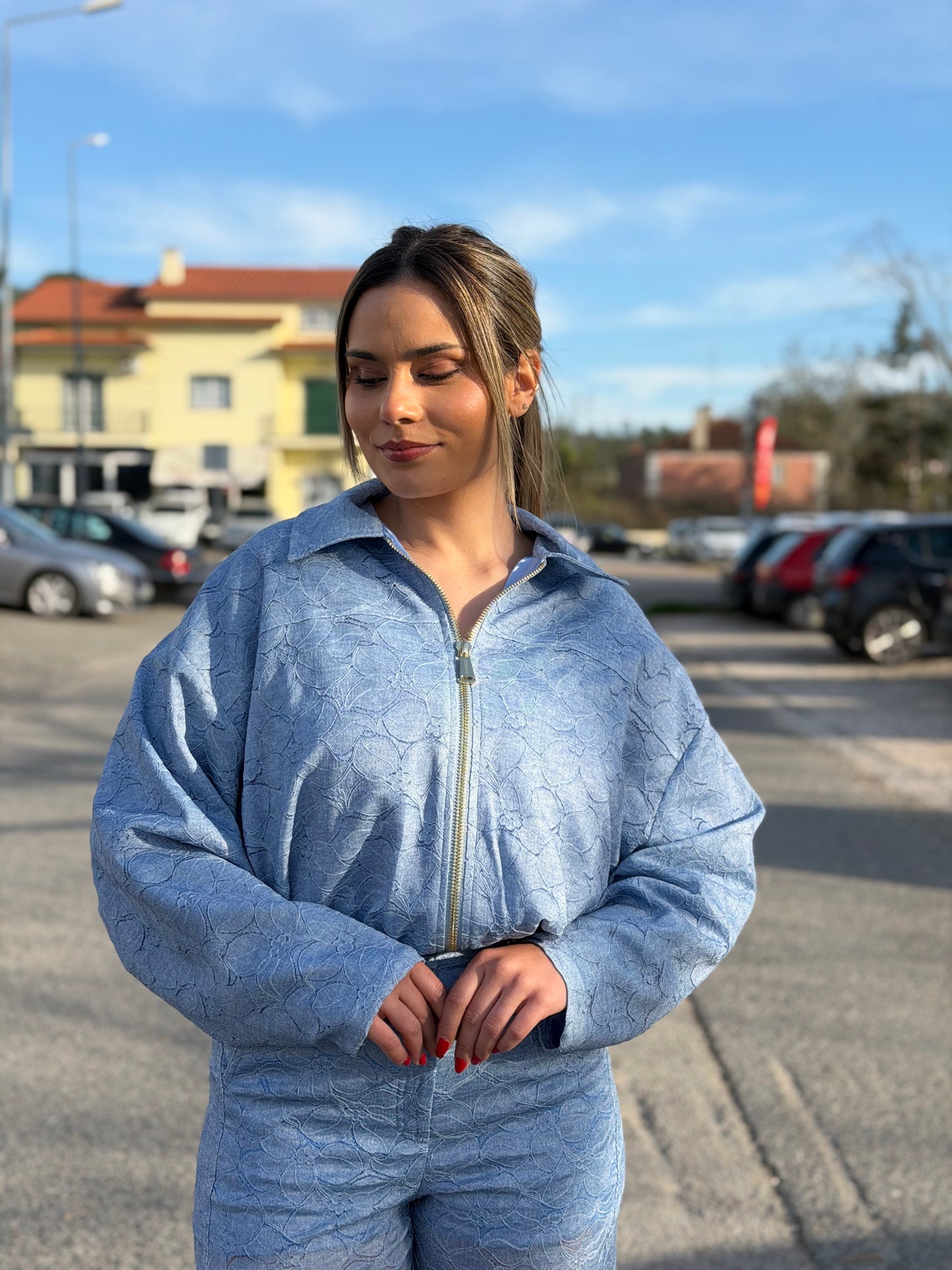 Casaco Bomber em Renda