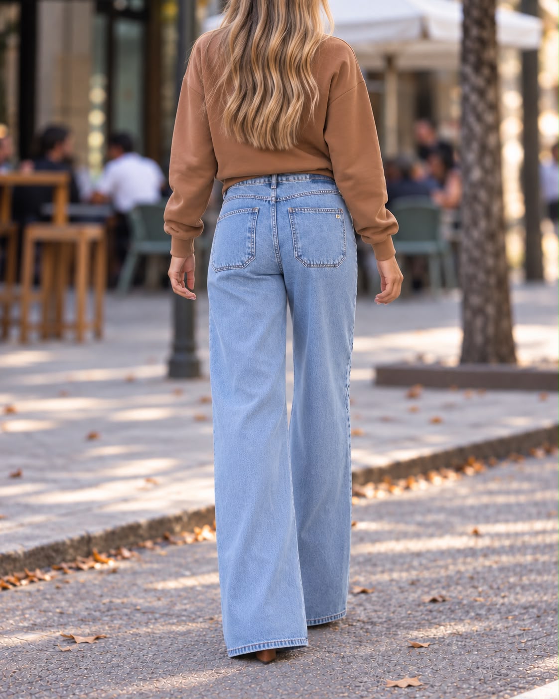 Calça Jeans Juliette Wide Leg Com Bordado