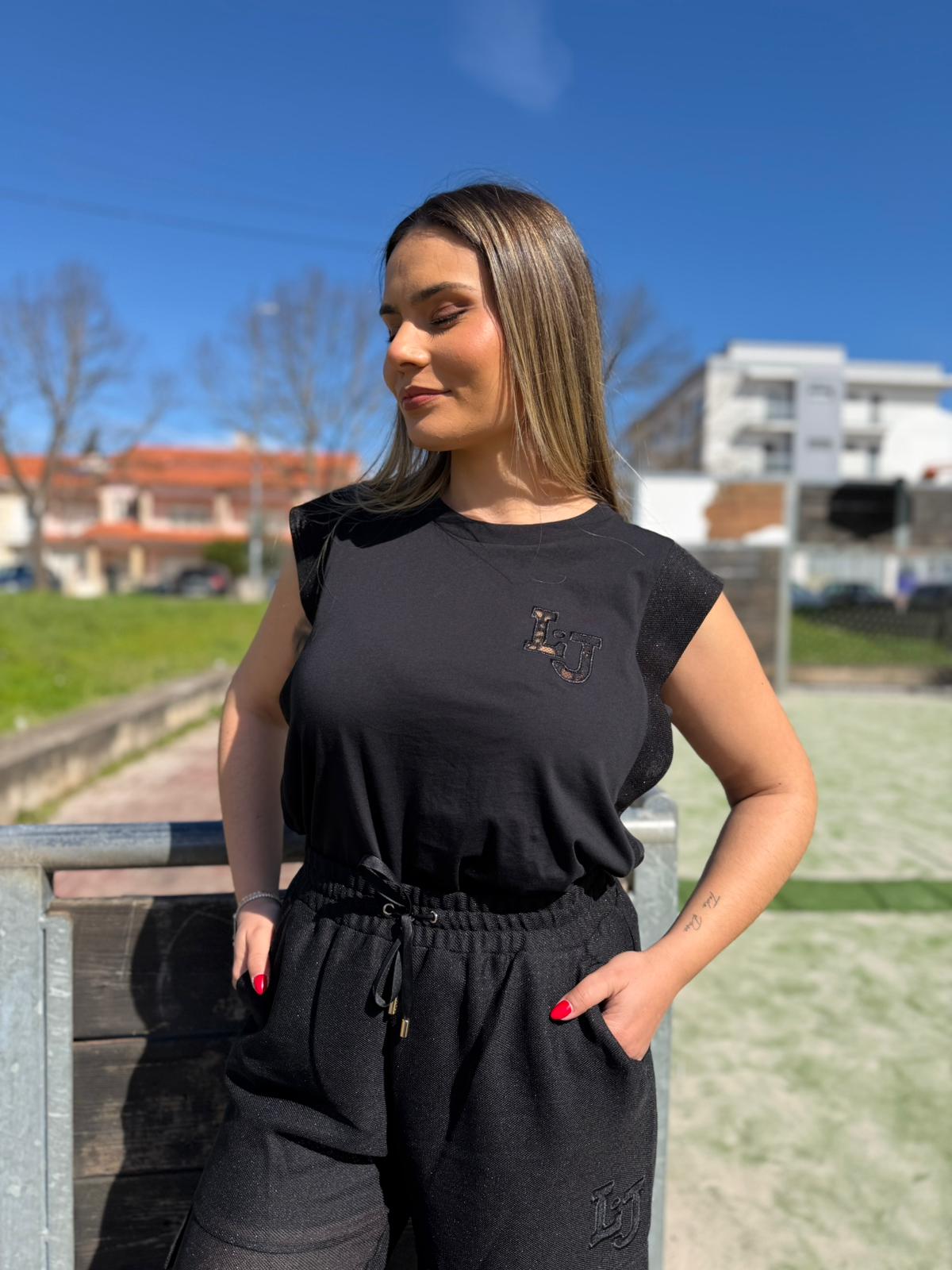 Conjunto Liu Jo – Top & Calça Wide Leg Preto