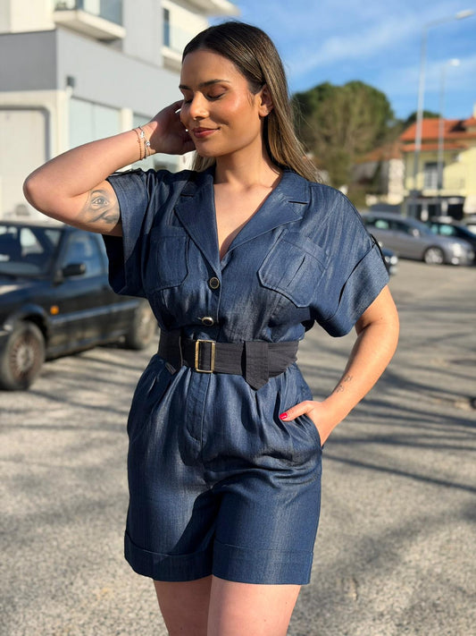 Macacão Liu Jo – Denim Elegante com Cinto