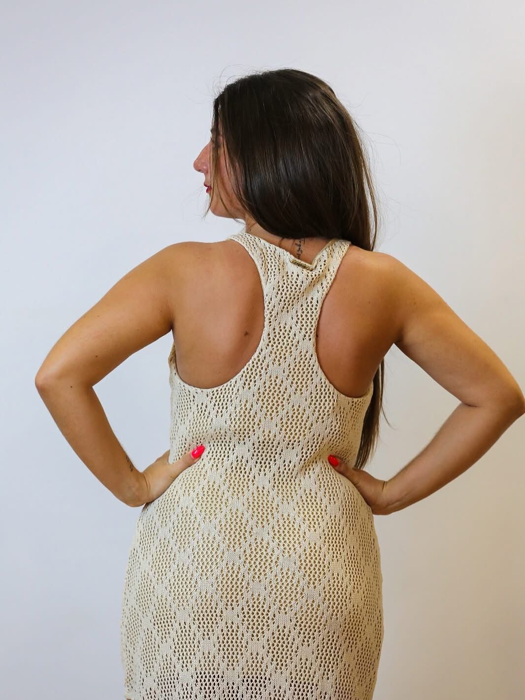 Vestido Crochetado Midi