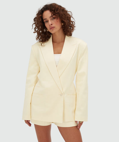 BENSON blazer oversized - butter yellow