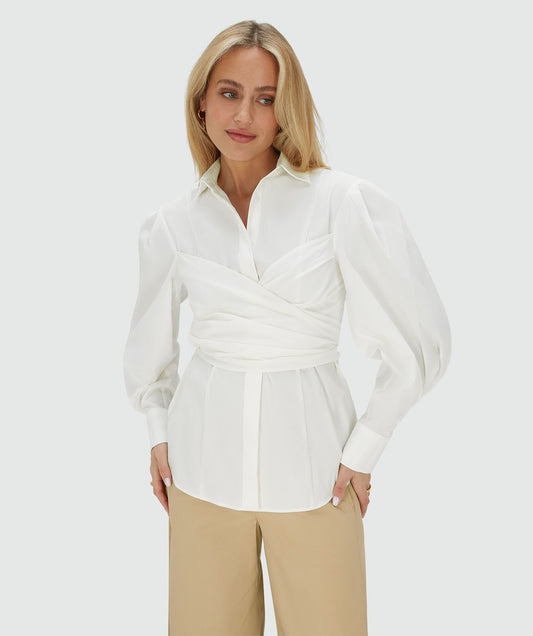 Blusa ajustada LUANN - branco-creme