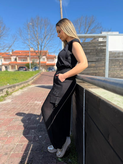 Conjunto Liu Jo – Top & Calça Wide Leg Preto